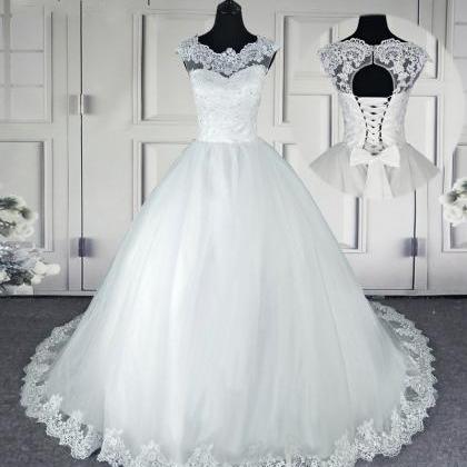 Lace Beaded Wedding Dresses Bridal Party Dresses
