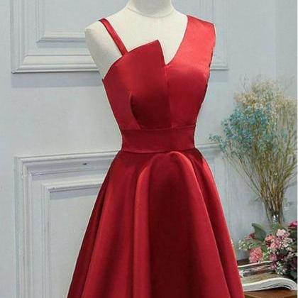 One Shoulder Homecoming Dresses,red Homecoming..