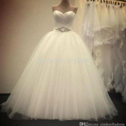 Crystal Sweetheart Wedding Dresses Off Shoulder..