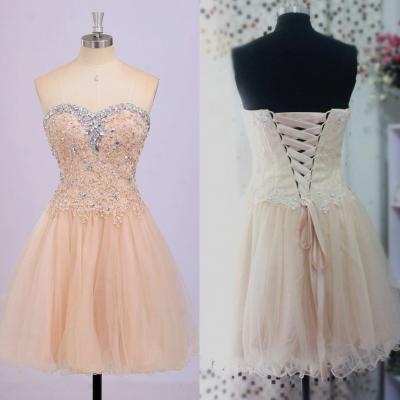 Crystal Graduation Dresses 2016 New Beaded Collar Sweetheart Off Shoulder Fashion Prom Cocktail Gown Formal Homecoming Gowns Vestidos Party
