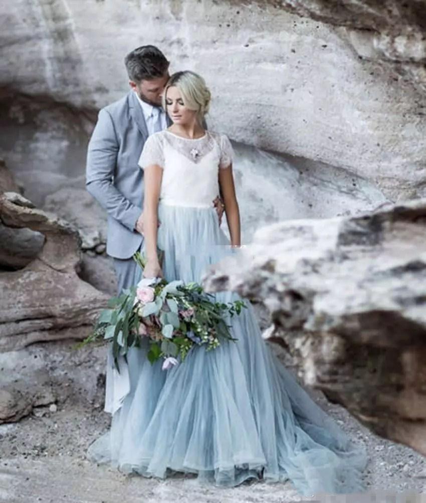 Light Blue Beach Wedding Dresses Fashion Dresses