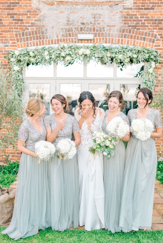 light green bridesmaid