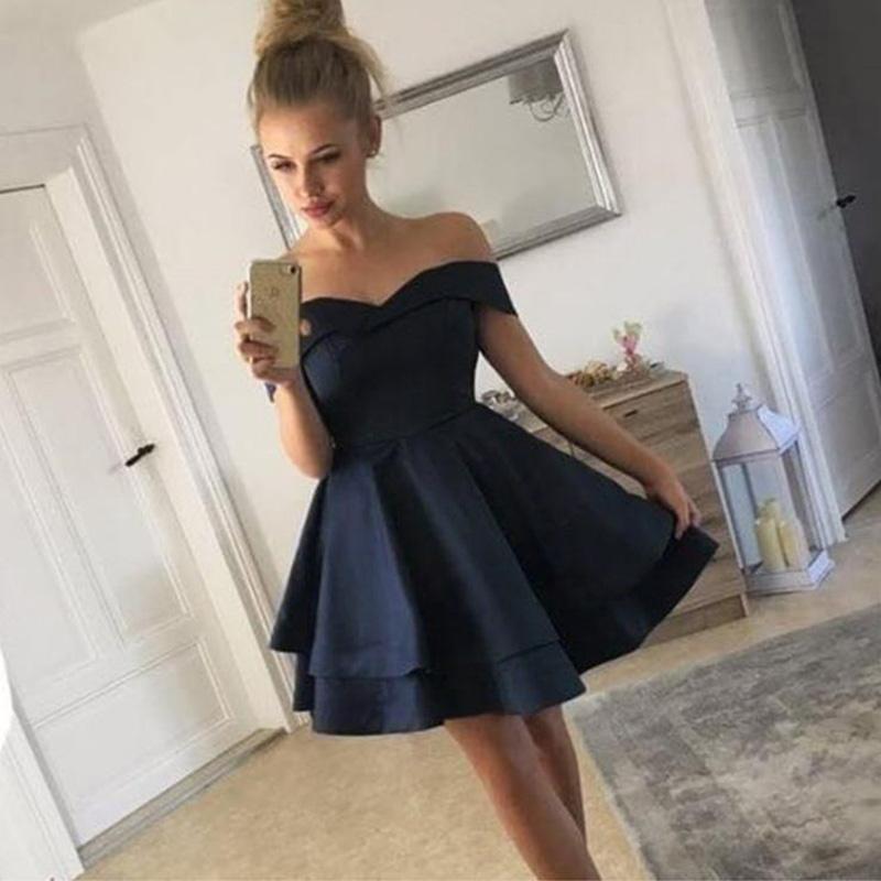 black short graduation dresses