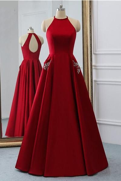 Dark red best sale prom dresses 2019