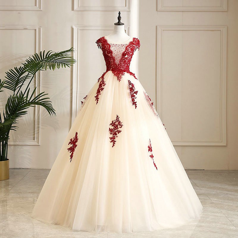 high waist ball gown