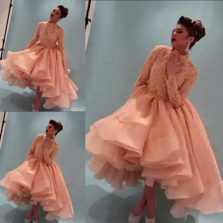 evening dress with ruffles