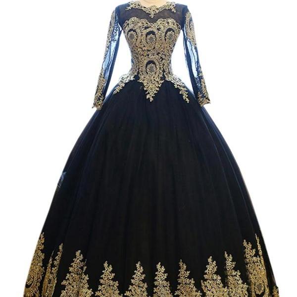 black and gold ballgown